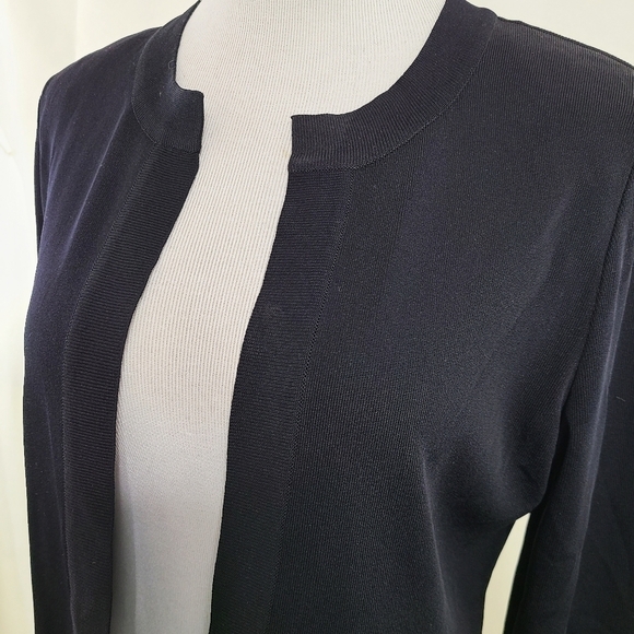 Misook black open front cardigan sweater lightweight knit - Picture 3 of 6